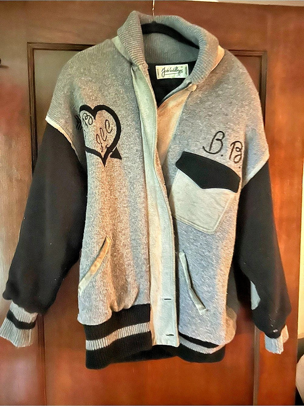 Jc de Castelbajac Graphic vintage Varsity Jacket in Gray & Black